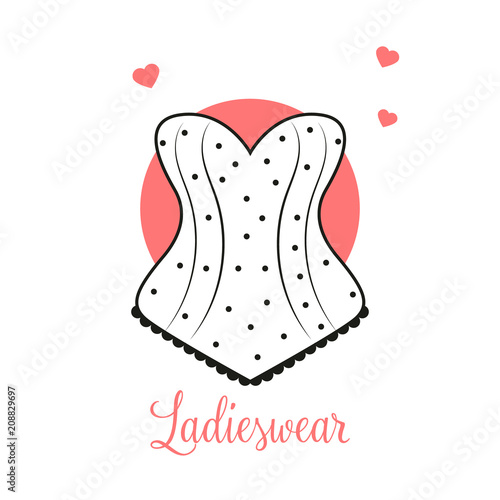 Women fashion logo design template Lingerie emblem