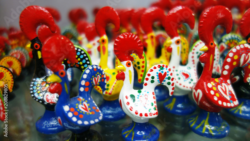 Galo de Barcelos (Barcelos Rooster), the symbol of Portugal and typical souvenir photo