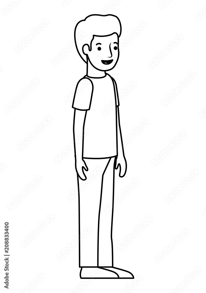 young man avatar character vector illustration design