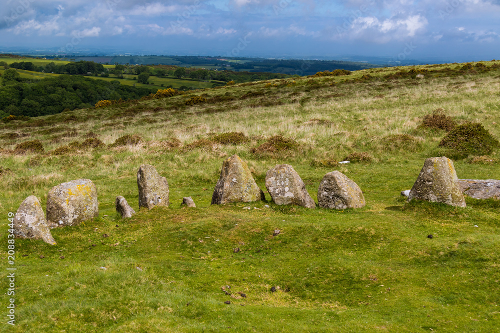Standing Stone Circle in Dartmoor National Park Standing Stone Circle in Dartmoor National Park
