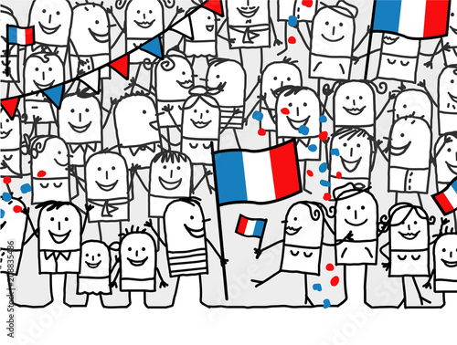 Cartoon people - french national day