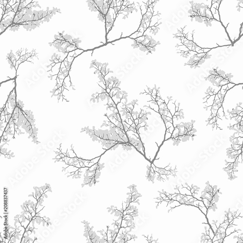 Botanic Motif Nature Print Seamless Pattern