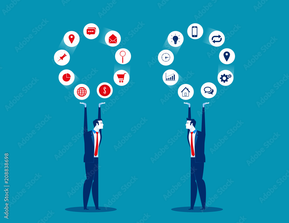 Flat character Teamwork. Business team with partnership and analyze business. Concept business vector illustration, Cartoon business style, Management, Successful. Flat character Teamwork. Business team with partnership and analyze business. Concept business vector illustration, Cartoon business style, Management, Successful.