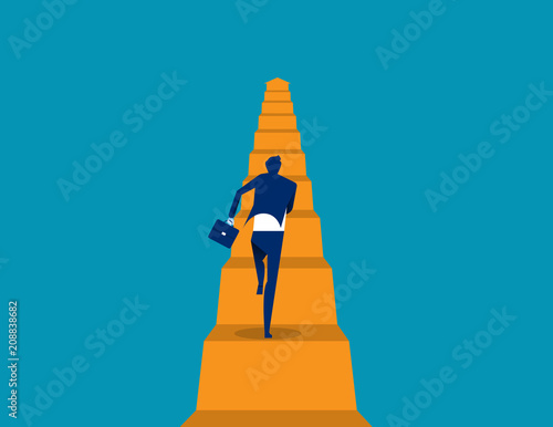 Business running move up. Concept business vector illustration, Flat business cartoon, The way forward, Character style design.