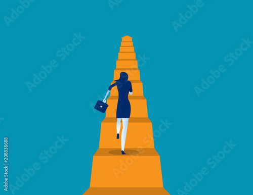 Business running move up. Concept business vector illustration, Flat business cartoon, The way forward, Character style design.
