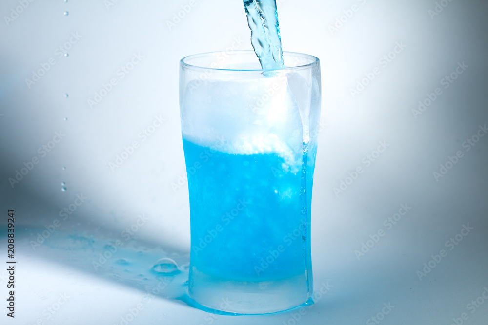 Glass of blue liquid Glass of blue liquid