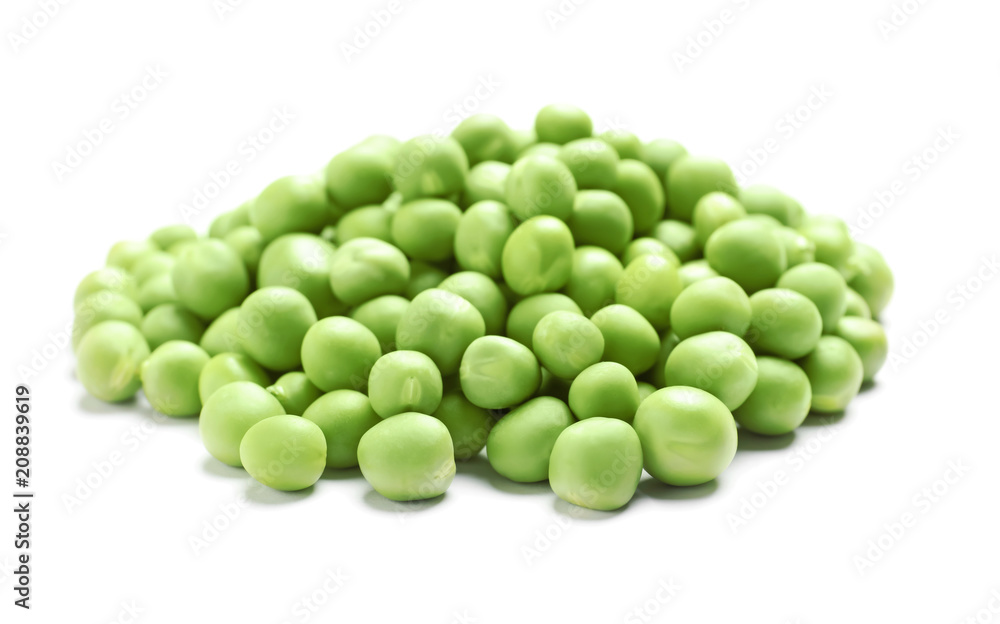 Heap of fresh green peas on white background Heap of fresh green peas on white background