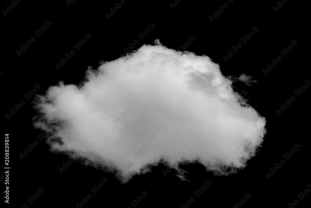 Close-up cumulus clouds isolated on black background, Black sky with white clouds Close-up cumulus clouds isolated on black background, Black sky with white clouds