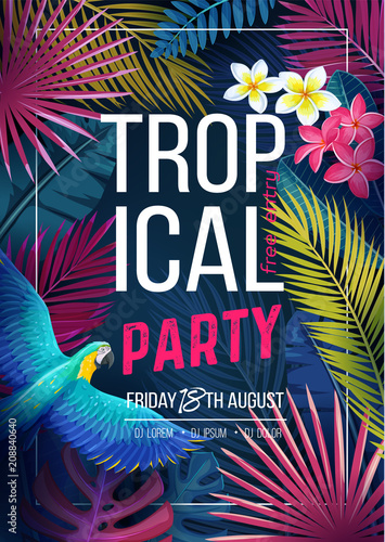 tropical party banner