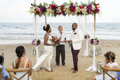 African American couple's wedding day photo