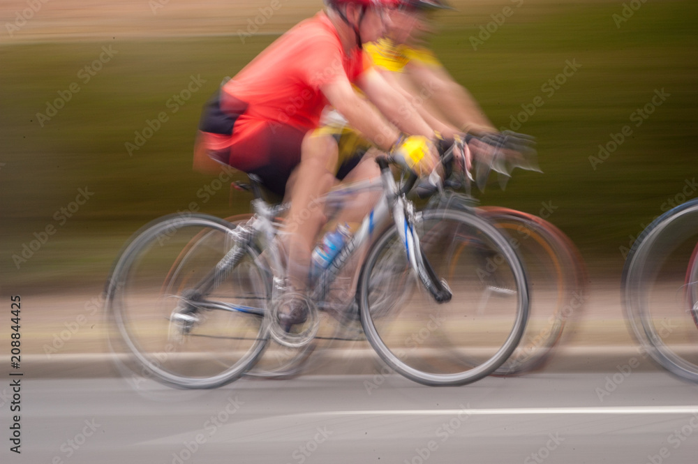 Fototapeta premium Cyclists in motion