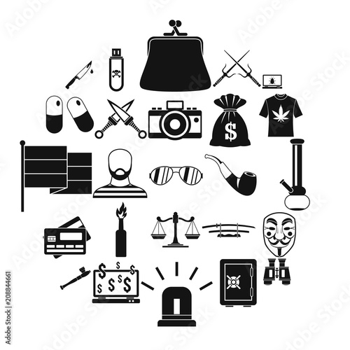 Wrongdoing icons set. Simple set of 25 wrongdoing vector icons for web isolated on white background
