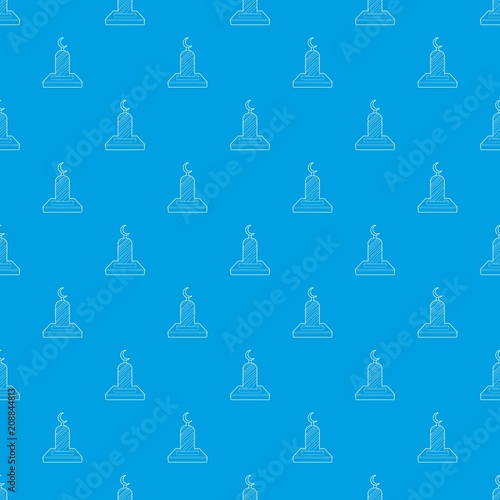 Muslim grave pattern vector seamless blue repeat for any use