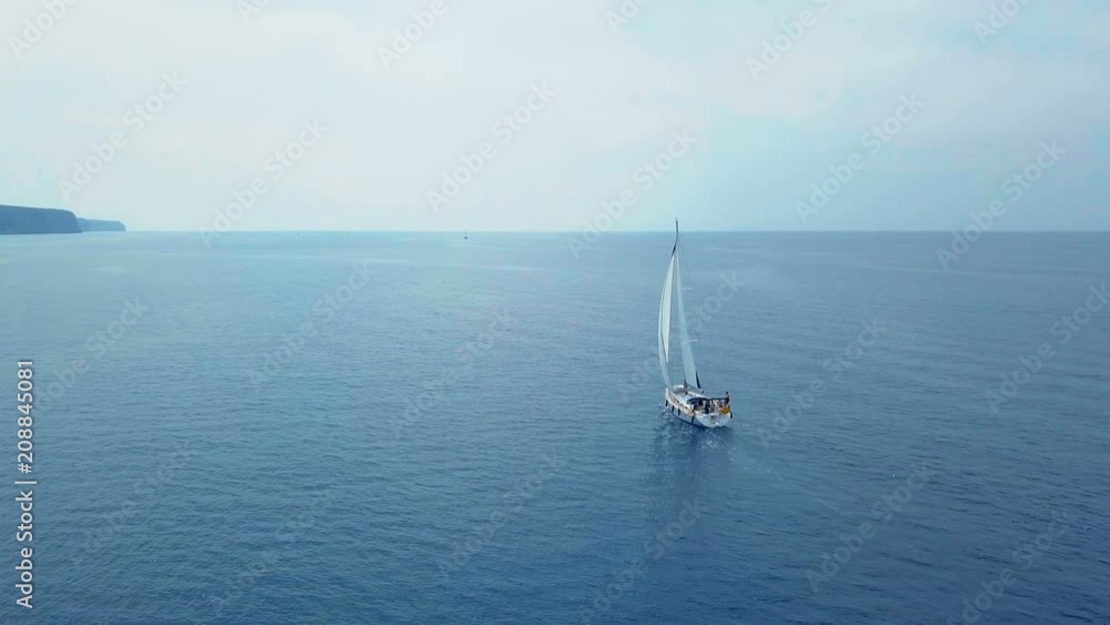 Yacht sailing on opened sea. Sailing boat. Yacht from drone. Yachting video. Yacht from above. Sailboat from drone. Sailing video. Yachting at windy day. Yacht. Sailboat. Yacht sailing on opened sea. Sailing boat. Yacht from drone. Yachting video. Yacht from above. Sailboat from drone. Sailing video. Yachting at windy day. Yacht. Sailboat.