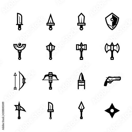 Weapon icons with White Background 
