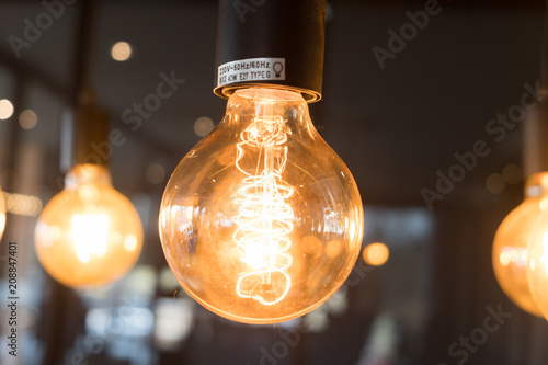 Tungsten lamp bulb for decoration old vintage modern home.