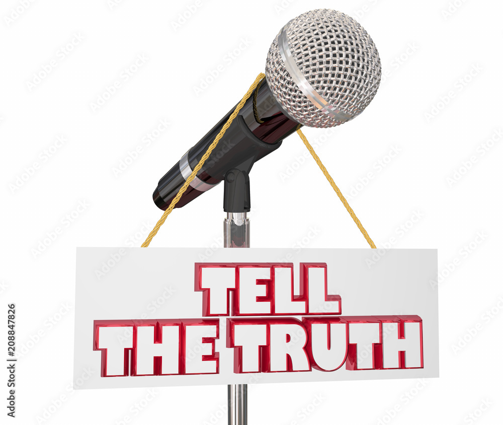 Tell the Truth Microphone Share Honest Information 3d Render Illustration  Stock-Foto | Adobe Stock