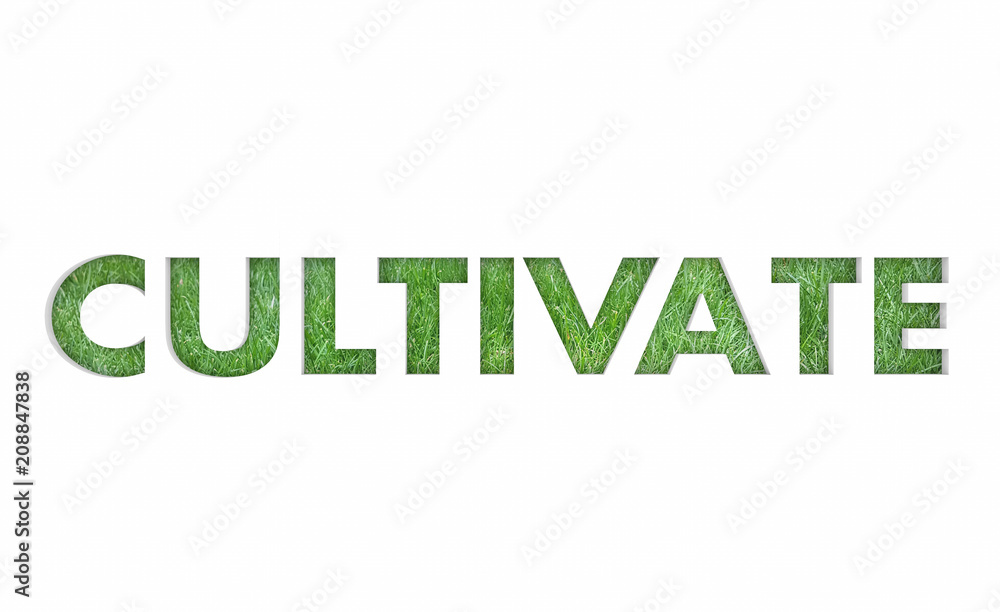 Cultivate Grow Expand Grass Growth Word 3d Render Illustration Cultivate Grow Expand Grass Growth Word 3d Render Illustration