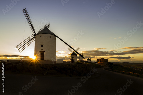 windmill, wind, quixote