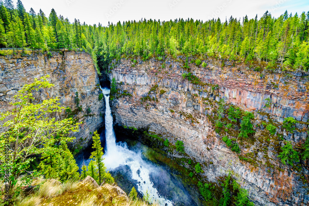 Fototapeta premium Spahats Falls on Spahats Creek in Wells Gray Provincial Park at Clearwater British Columbia, Canada