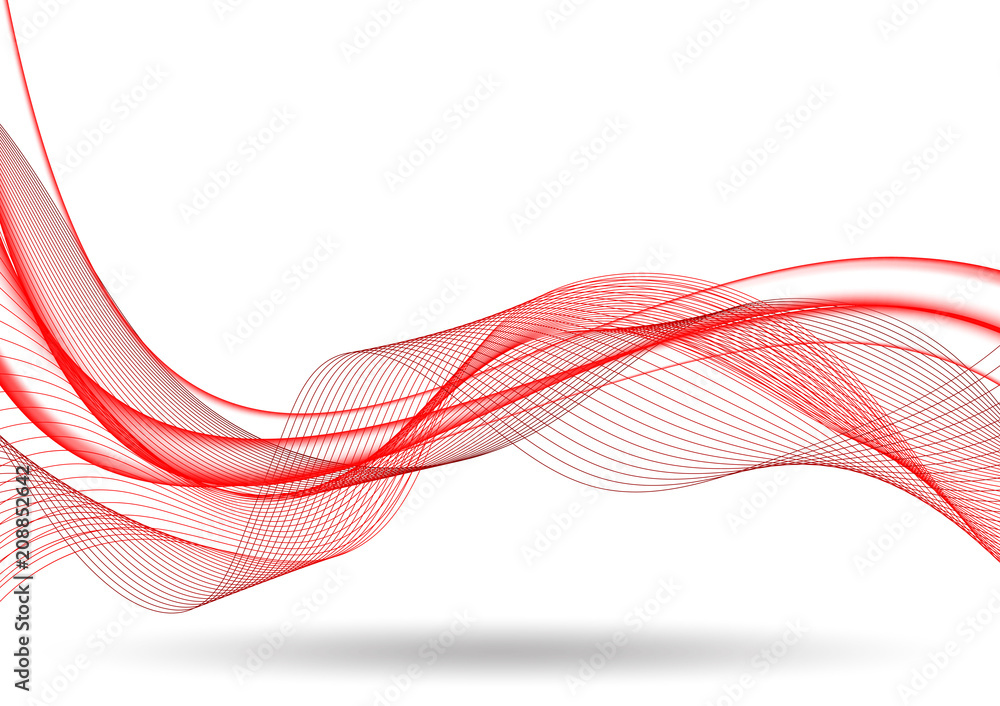 Red abstract wave wallpaper modern design with copy space. Vector ...