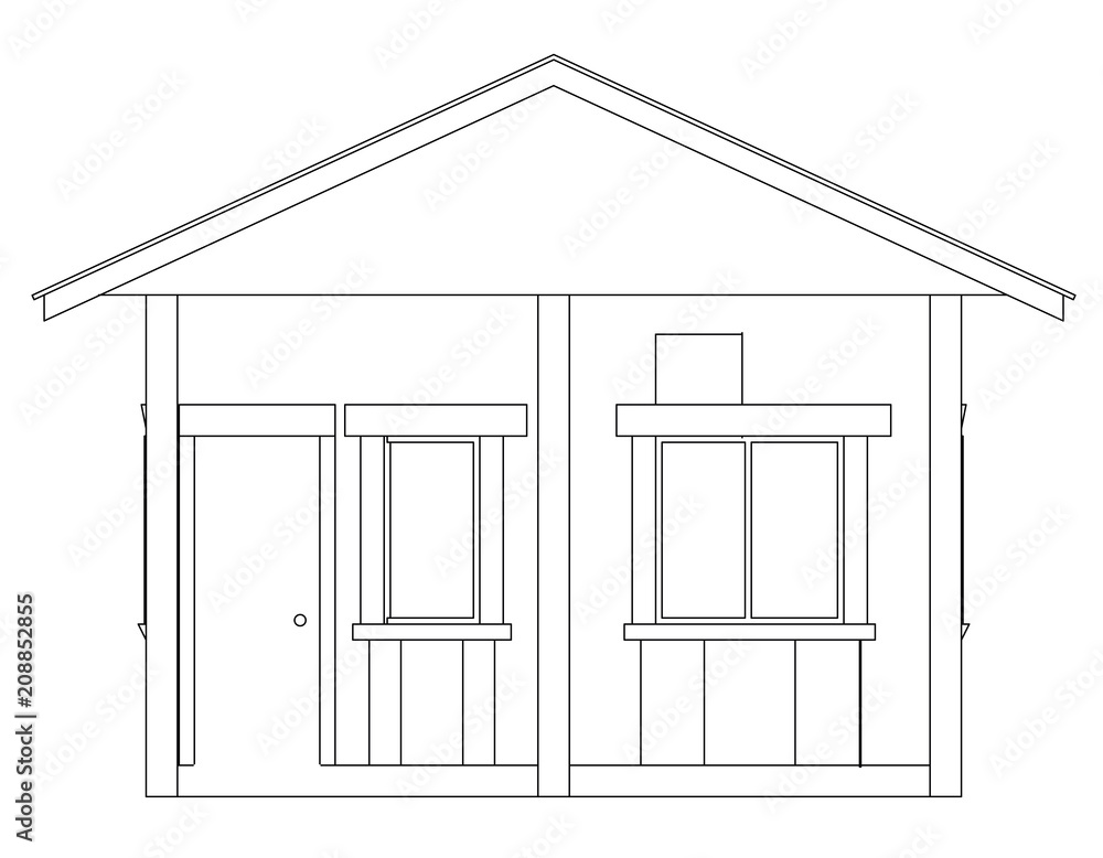 Vector sketch house on the white background. Vector sketch house on the white background.