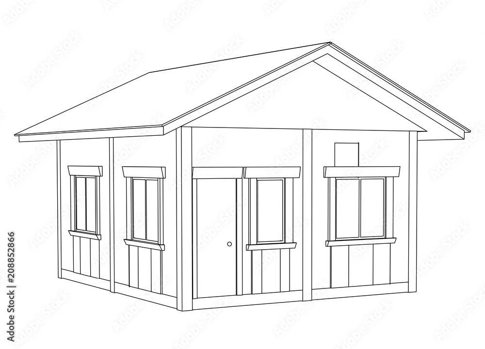 Vector sketch house on the white background. Vector sketch house on the white background.