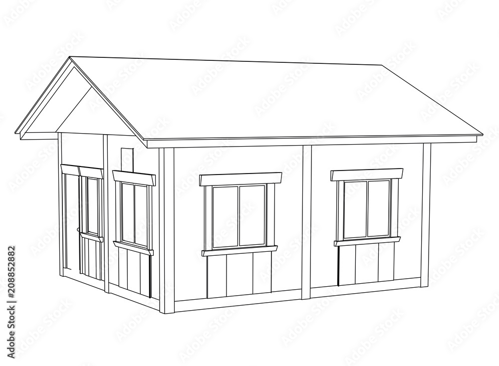 Vector sketch house on the white background. Vector sketch house on the white background.
