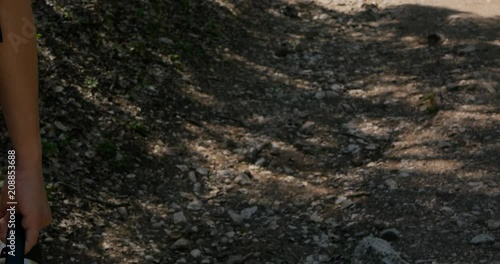 Wallpaper Mural Close up of women legs hiking forest path Torontodigital.ca