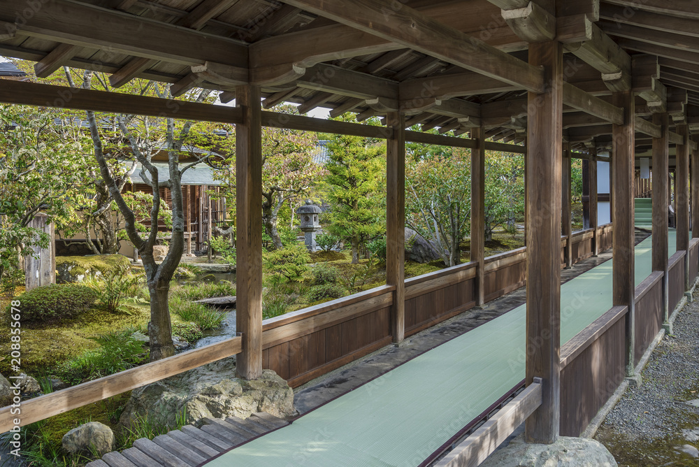 Classic corridor in Japanese garden