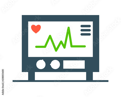 heart line machine medical medicare pharmacy clinic image vector icon logo