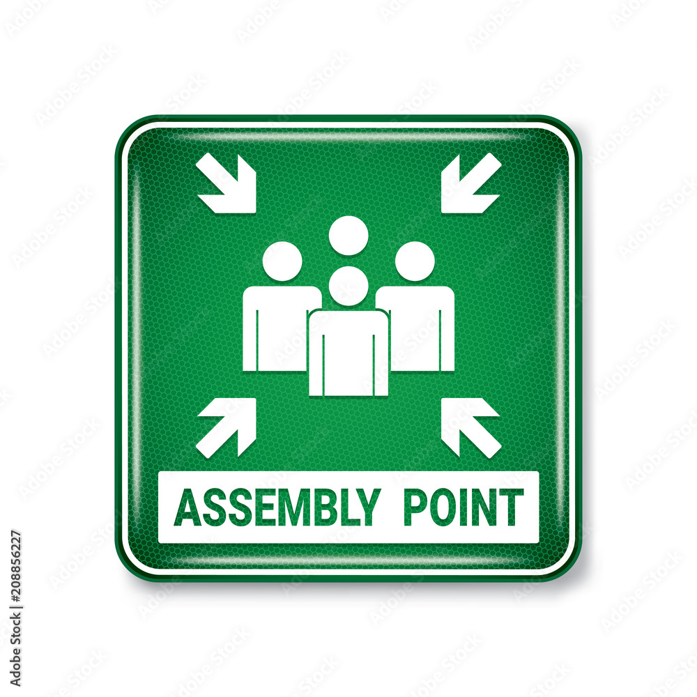 Vector and illustration graphic style,Assembly Point Symbol on white background,Attracting attention Security First sign,Idea for presentation EPS10. Vector and illustration graphic style,Assembly Point Symbol on white background,Attracting attention Security First sign,Idea for presentation EPS10.