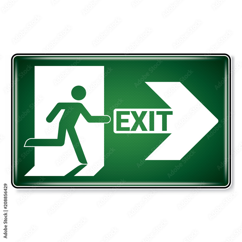 Emergency exit sign Royalty Free Vector Image - VectorStock