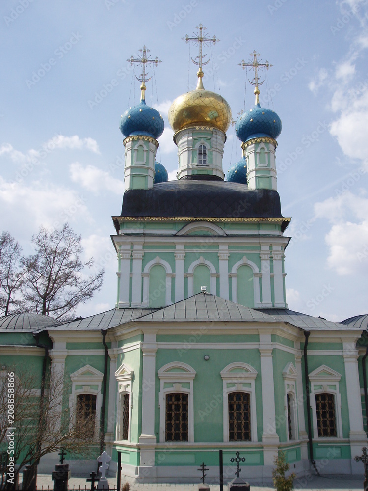 Obraz premium architectural column, Architecture, belief, building, building exterior, built structure, cloud-sky, Cross, day, dome, Low angle view, Nature, no people, outdoors, Place of worship, religion, sky, Spi