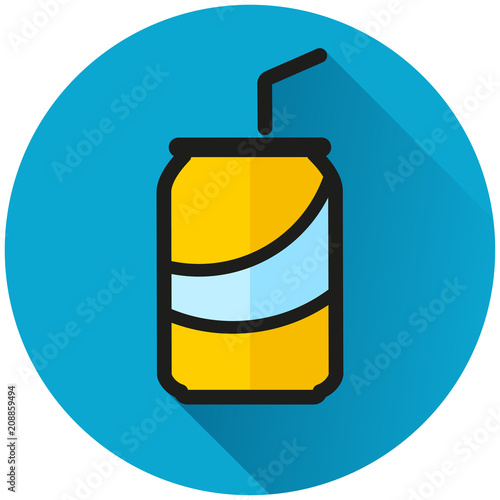 soda circle blue icon concept