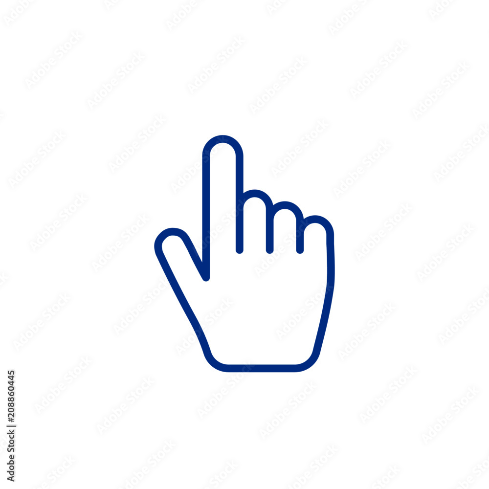 Hand click icon, linear vector Hand click icon, linear vector