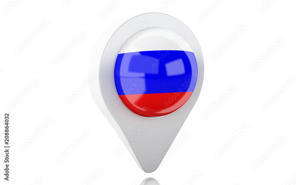 3d Map pointer russia flag 3d Map pointer russia flag