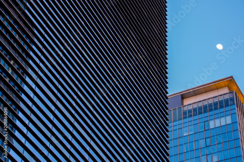 Business district buildings