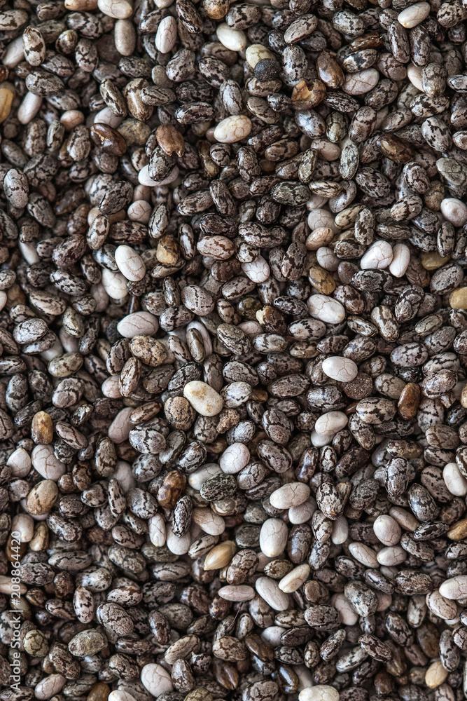 Chia seeds Background, close up. Black Chia Pattern. Healthy diet concept. Copy space. Chia seeds Background, close up. Black Chia Pattern. Healthy diet concept. Copy space.