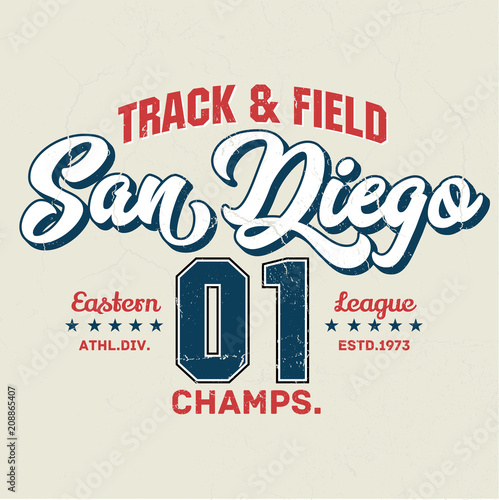 San Diego Track & Field - Tee Design For Printing