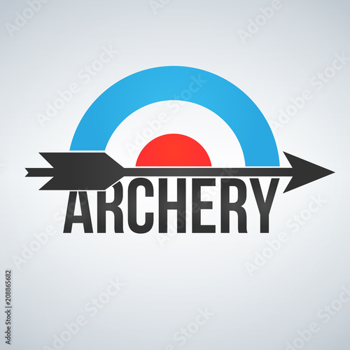 Archery Target and arrow logo Isolated on White Background.
