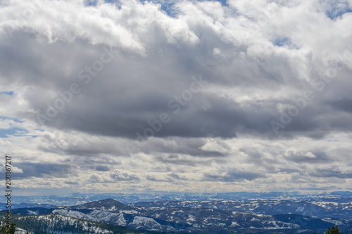 Dramatic nature cloudy wild scene and valley background