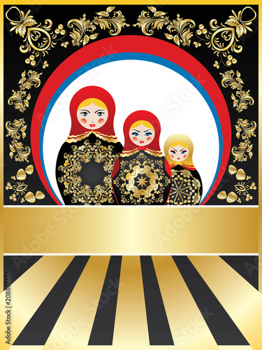 Background with matryoshka dolls