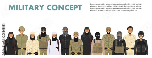 Different soldiers standing against white background