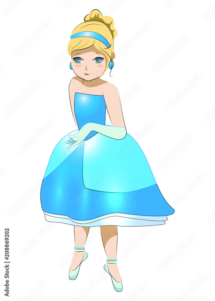 Cinderella fairy, girl, anime, princess, dance, ballet Stock Vector | Adobe  Stock