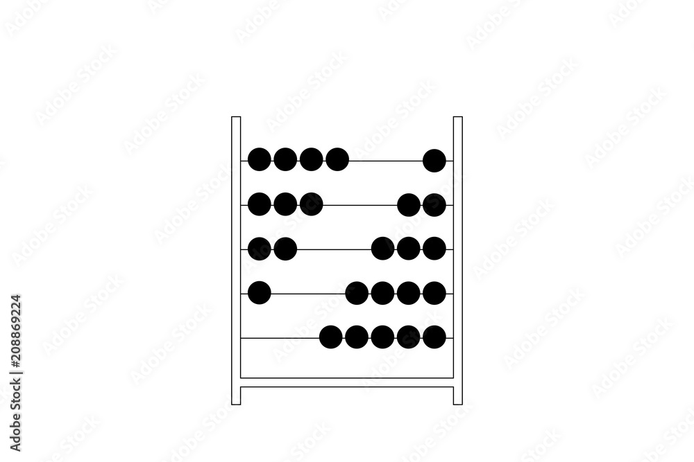 Drawing of an abacus, counting frame, vector illustration. Drawing of an abacus, counting frame, vector illustration.