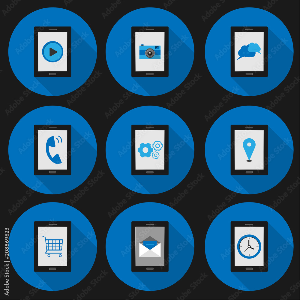 set flat icon smartphone social set flat icon smartphone social