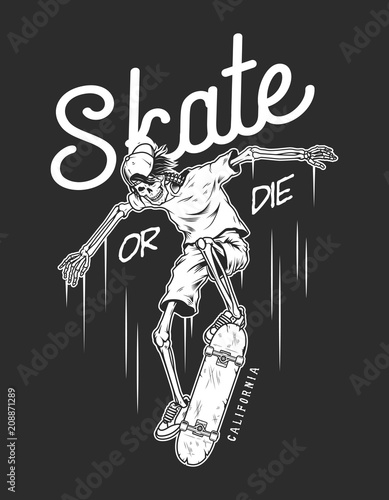 Vintage skateboarding logotype template