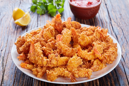 deep fried shrimps on a plate