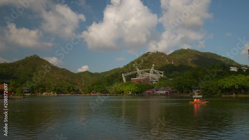 sunny day zhuhai city famous park lake panorama 4k china
 photo